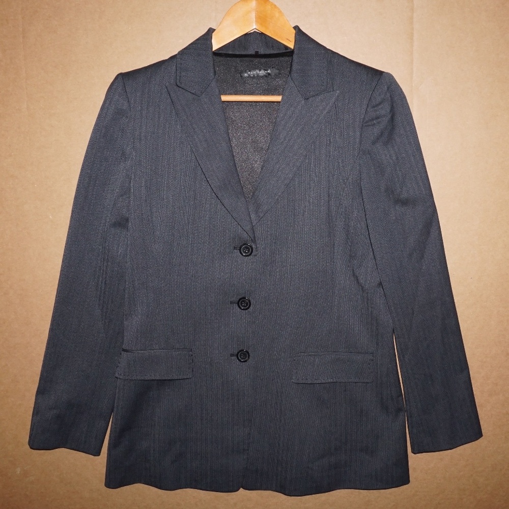 vintage gray gabardine blazer menswear jacket long